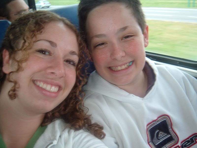Me and Brenden on the bus to the ship