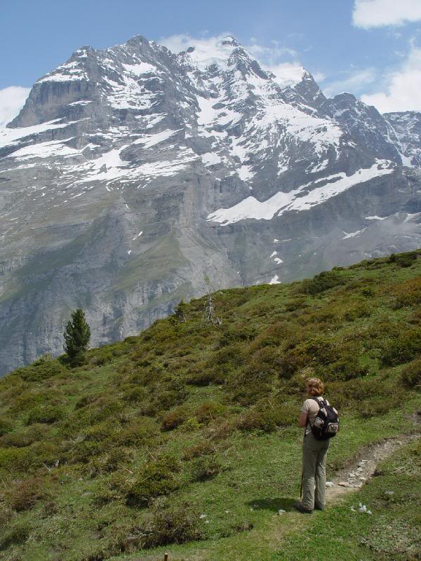 Yolanda at Tanzbodeli viewing the Jungfrau (backside)