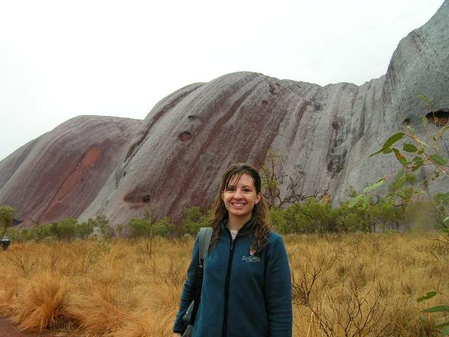 Uluru base 12 - Juje soaking in front of the rock!