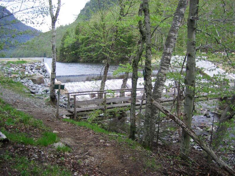 Lower Ausable Lake dam and trail bridge