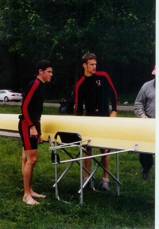 chris and trevor working on the boat