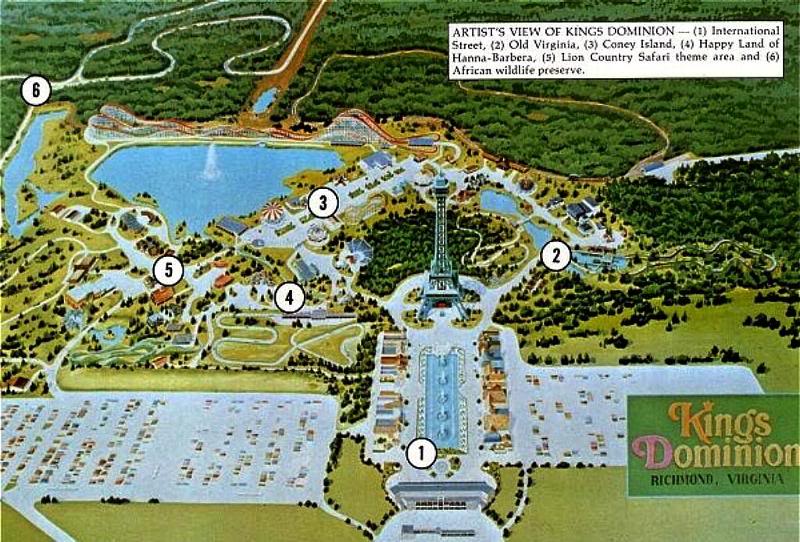 1975 Kings Dominion Map