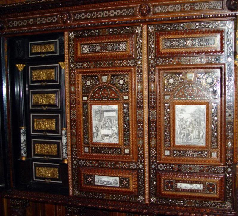 Tours, Chateau de Chenonceau, Ornate Cabinet imported f...