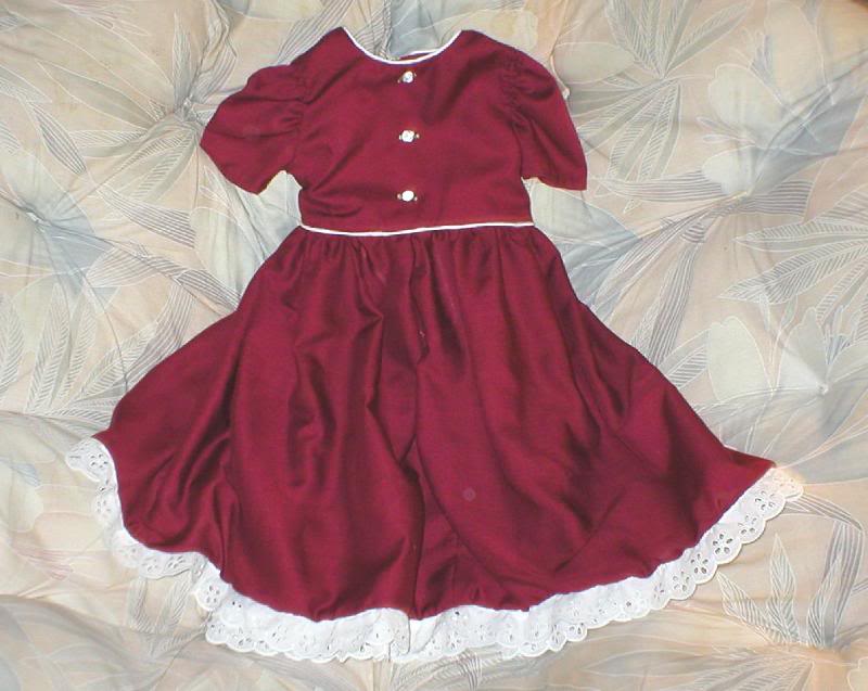 Burgundy Dress - Size 6-7 (SOLD)