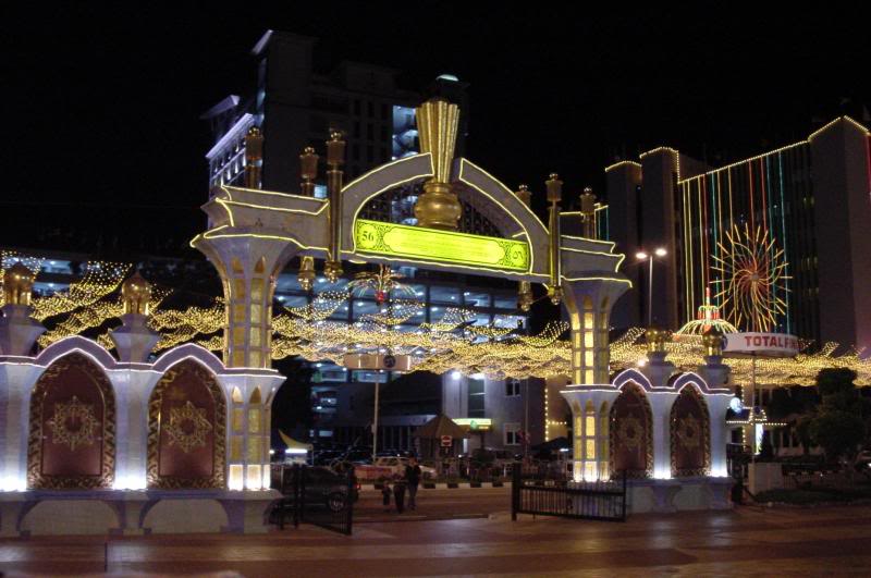 illuminated street after the sultans 56th birthday 1, b...