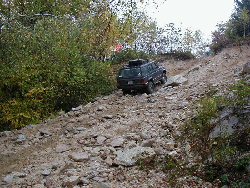 Chris going up samll hill, then realizing no 4 lo