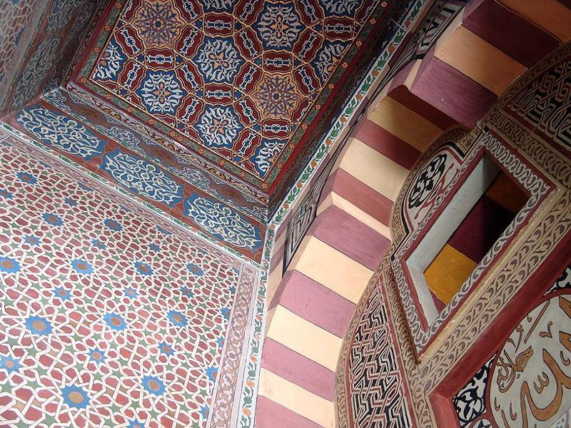 Ceiling of the Mausoleum of Sidi Badran, a Muslim saint...