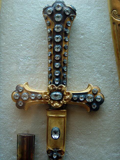 Diamond encrusted sword offered as a wedding gift for t...