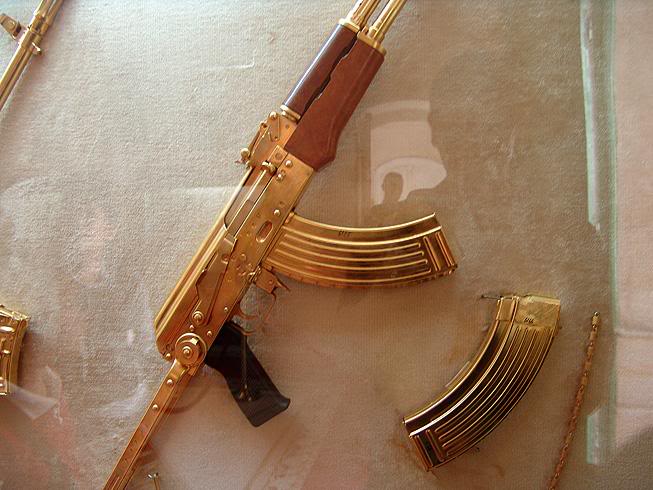 Gold-plated weapons