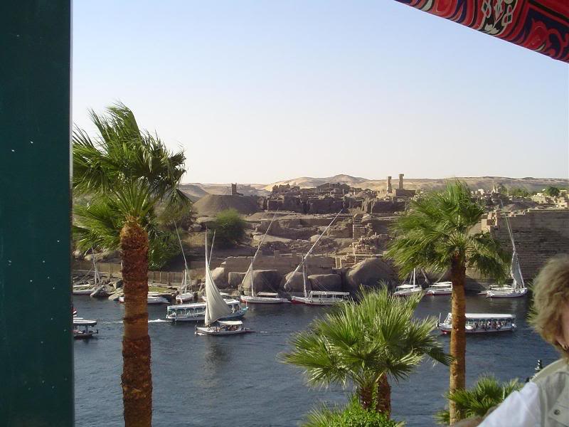 A View from Balcony of Old cataract Hotel, Aswan