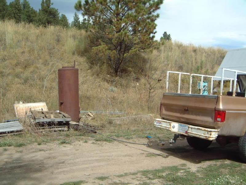 Winching the boiler across the small ditch