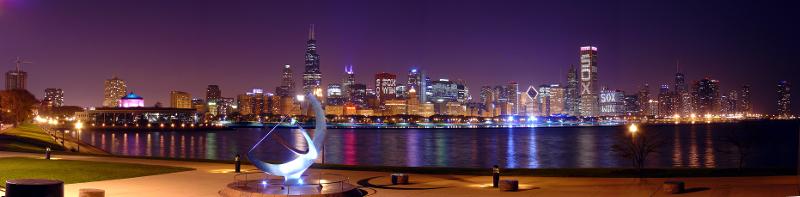 DSC02369p Chicago Night Skyline - SOX 2005 World Serie...