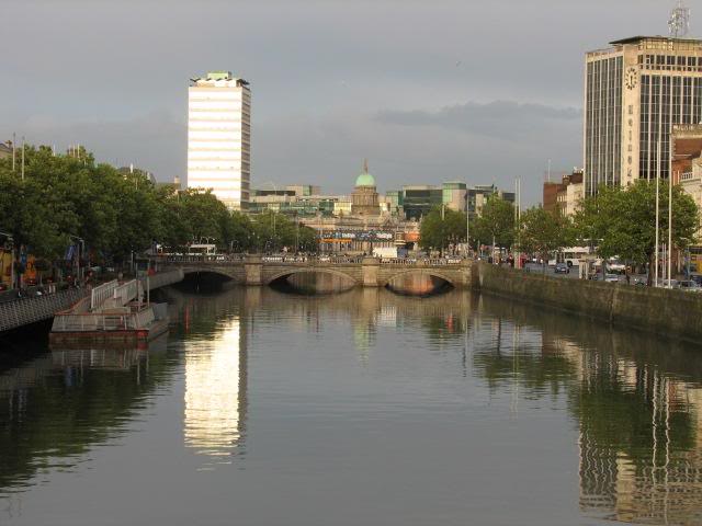 Liffey River in the early morn Dublin, Ireland