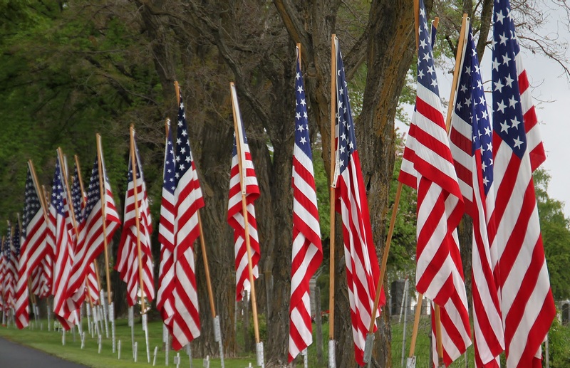Flags On Memorial Day