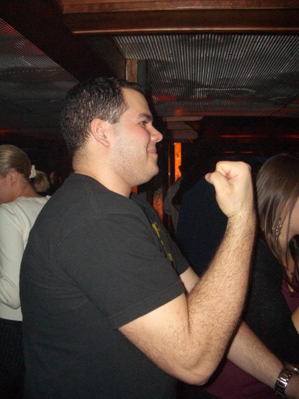 Some fist pumping action, maybe?