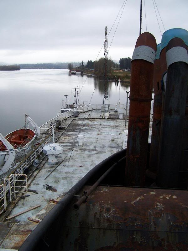 Looking aft from the funnel