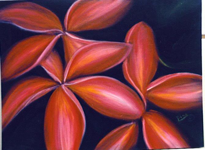 Painting - "Plumeria Rouge"