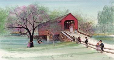 Loy's Station Bridge Issued in 1998 Image: 10-1/4 x 19-...