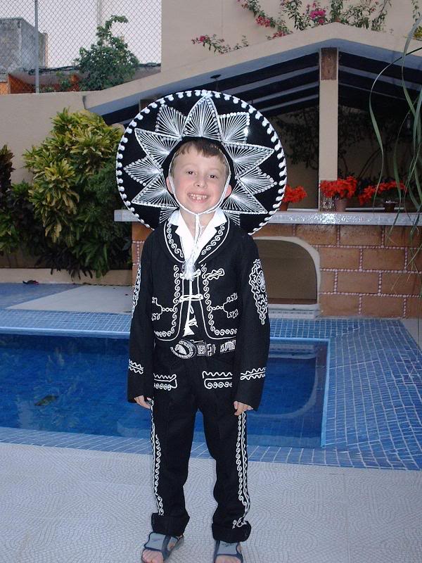 Jacob wearing his gift from Wolfgang