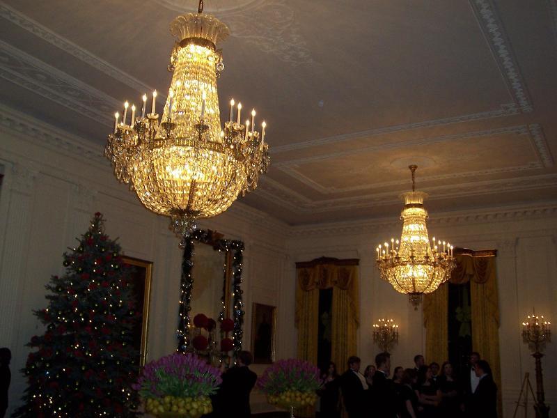 East room chandeliers