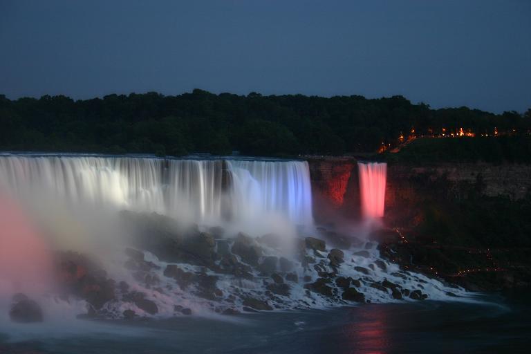 Illuminated Niagara Falls, Canada Side, Ontario
