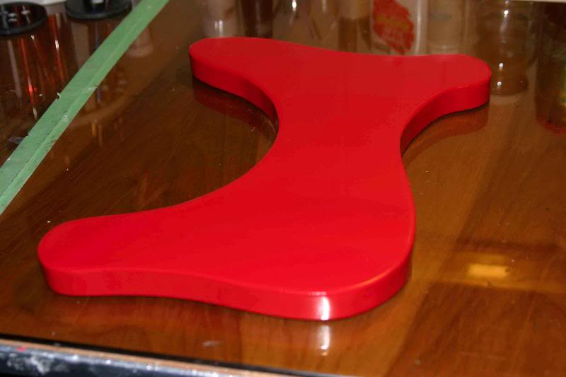 Tonearm armboard in gloss Ferrari red