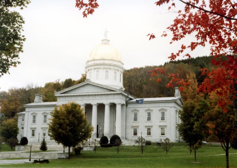 Gold-dome capital building in Montpelier, VT
