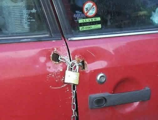 redneck car security system