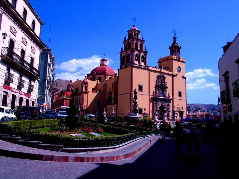 church and garden wide shot