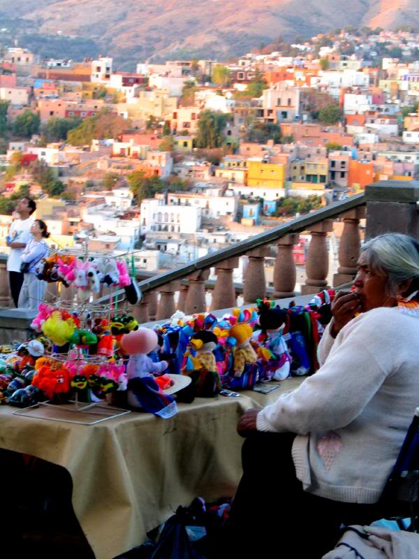 woman seller on hilltop