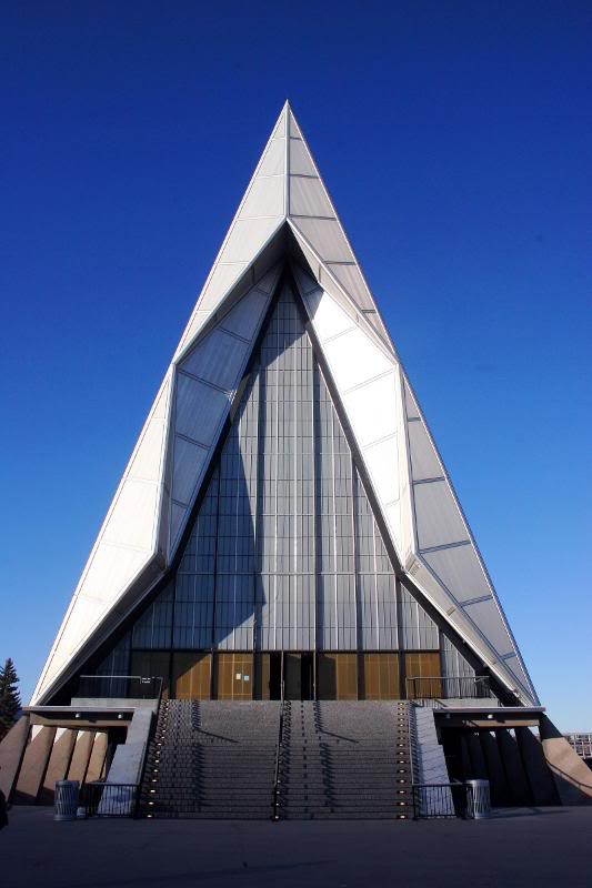 Completely frontal view of the US Air Force Cadet Chape...