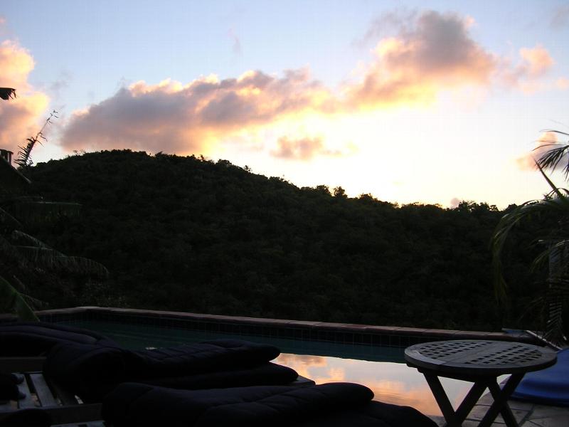 sunrise over LaSirena's pool