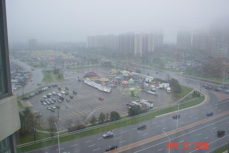 Easter Fair in rain & mist