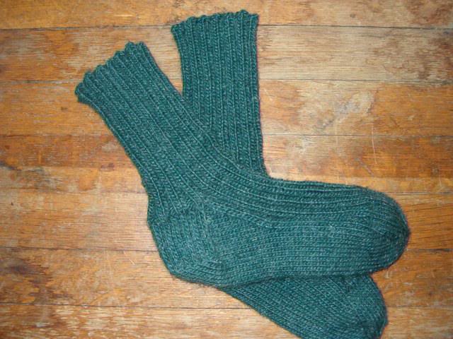 Green Worsted House Socks