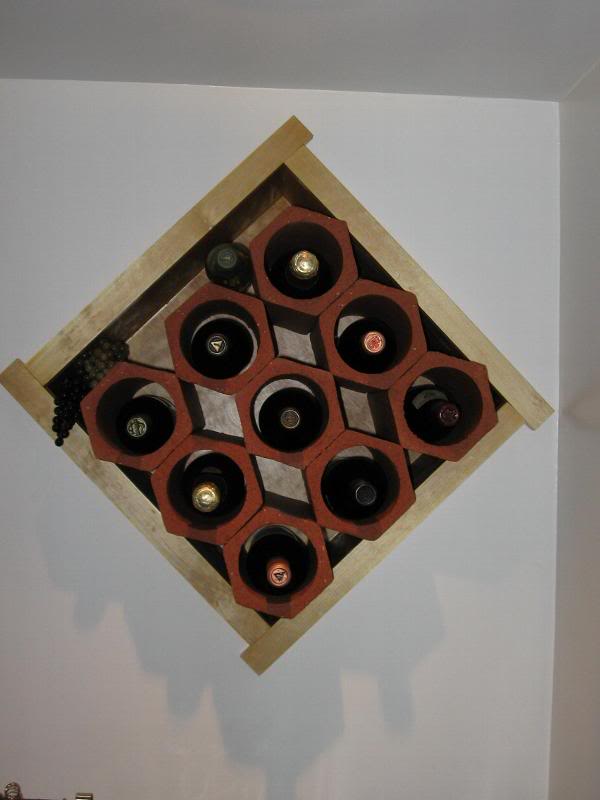 Wine Rack with terra cotta tiles