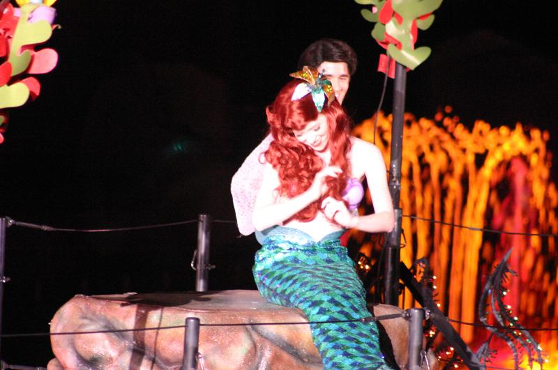 Ariel and Prince Eric in Fantasmic!