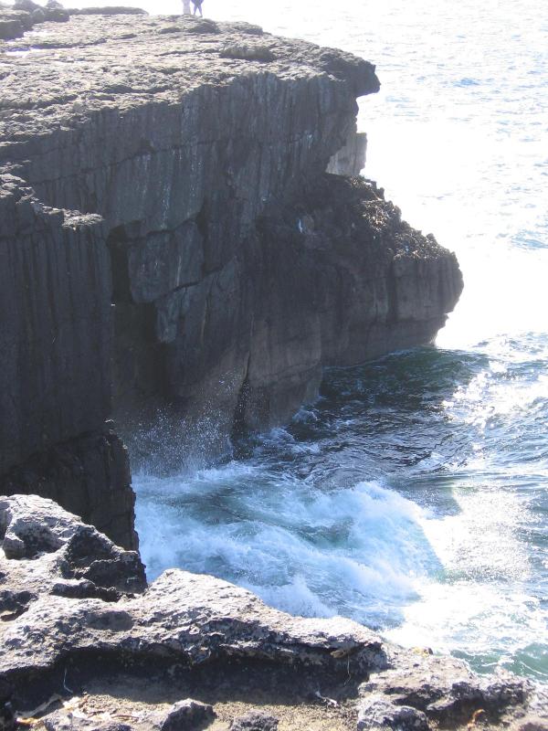 looking down at the ocean at the Burren