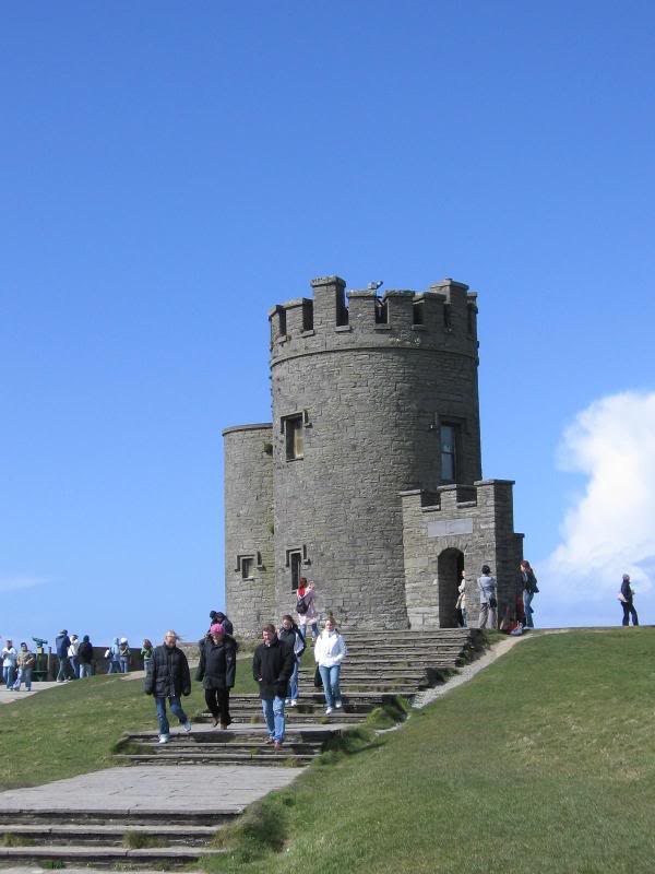 the castle at the top of the Cliffs of Moher