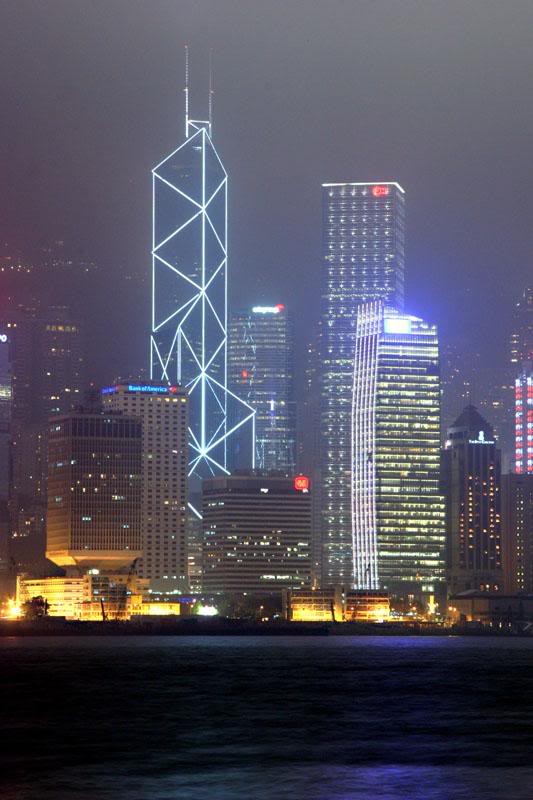 Hong Kong skyline in the mist