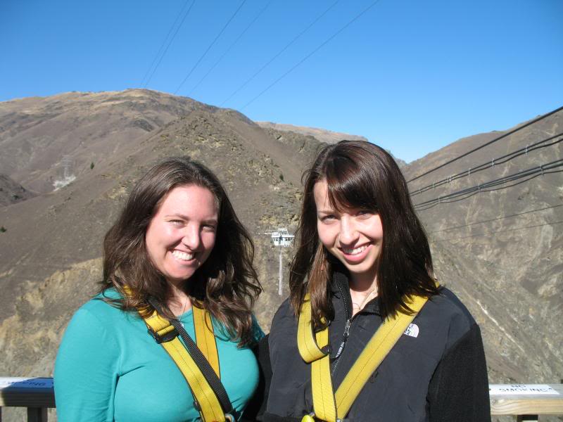 Cat and I on the cable car pre not bungy jumping