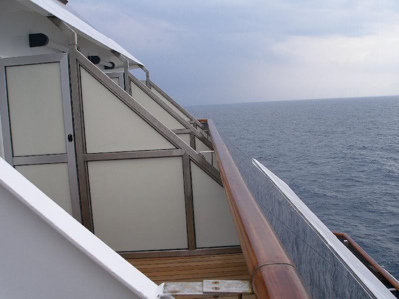 View of Aft from balcony cabin 7453