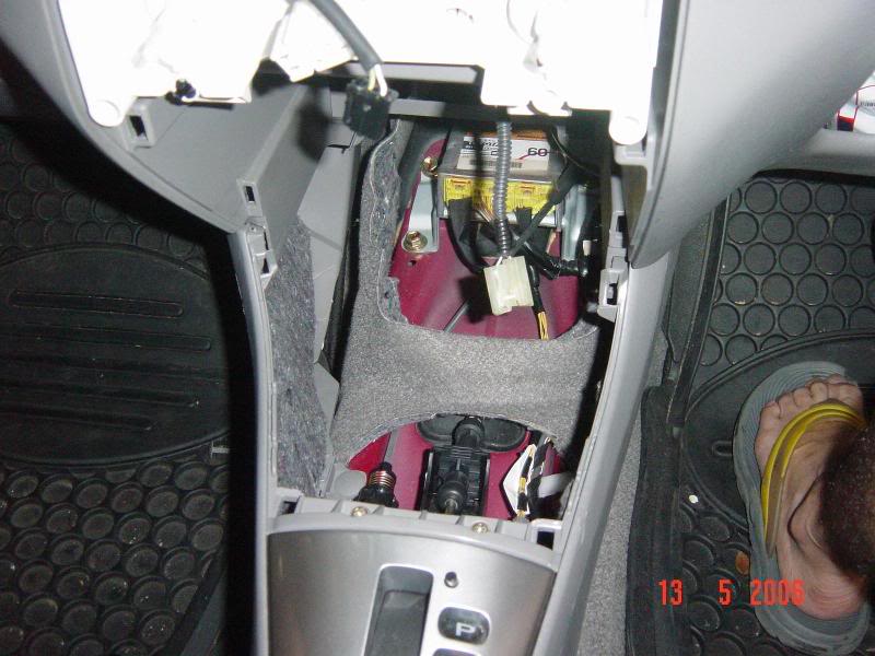 Close up of the area behind Centre dashboard (transmiss...