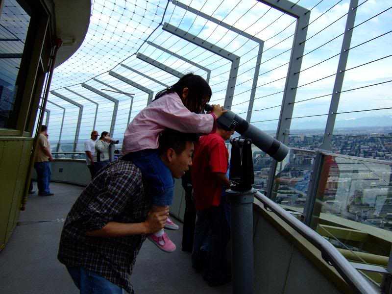On top of the my neck and ... space needle.