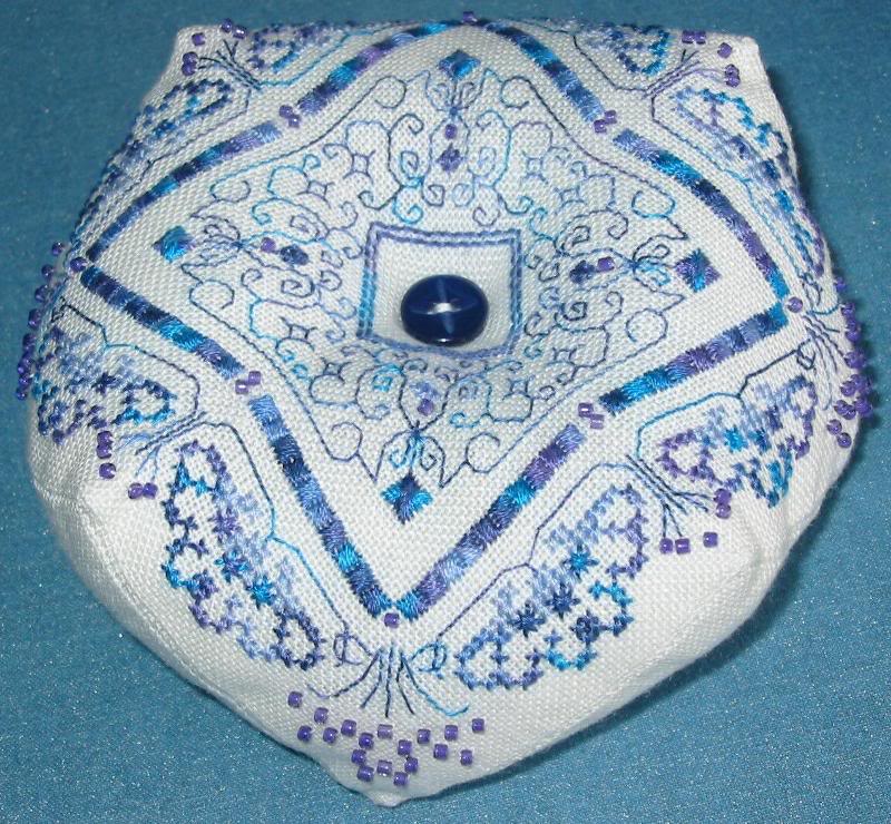 Biscornu exchange for Annette (SBEBB May 2006)