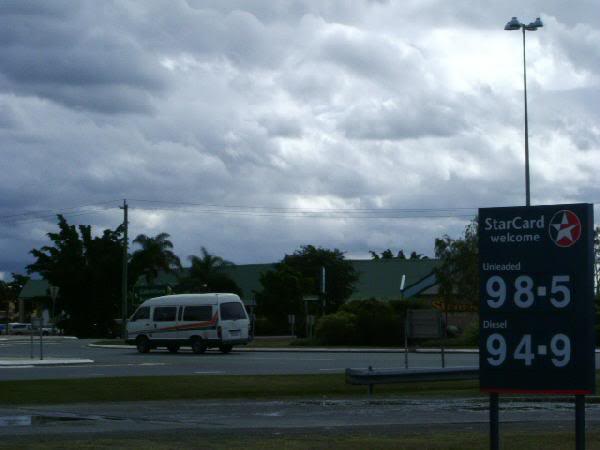 Steve & Hazel ''4x4ing'' (4) Getting petrol in 2004.