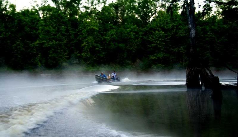 early morning boat ride