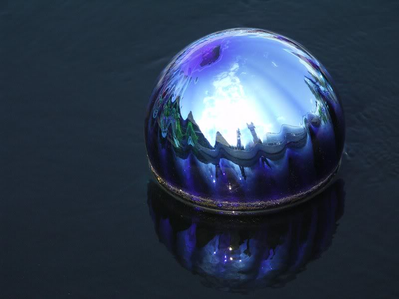 Blue glass sphere