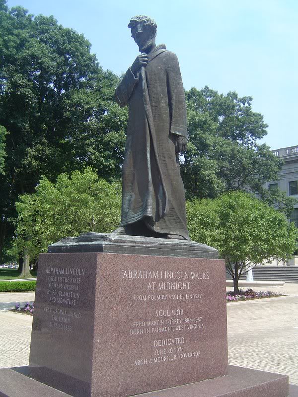 Lincoln statue at State Capitol in Charleston, WV