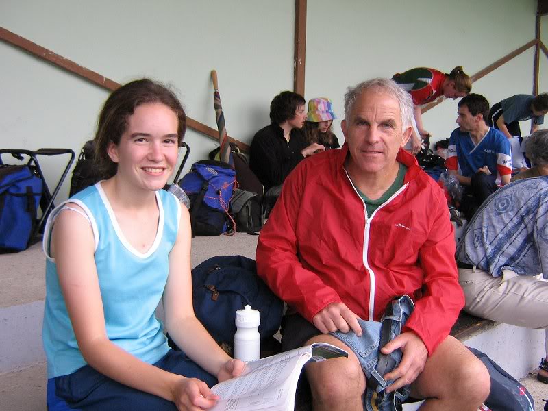 9- holly and dad at warm-up orienteering event