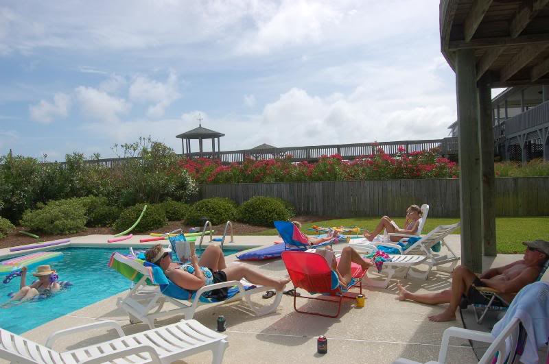the gang in the backyard